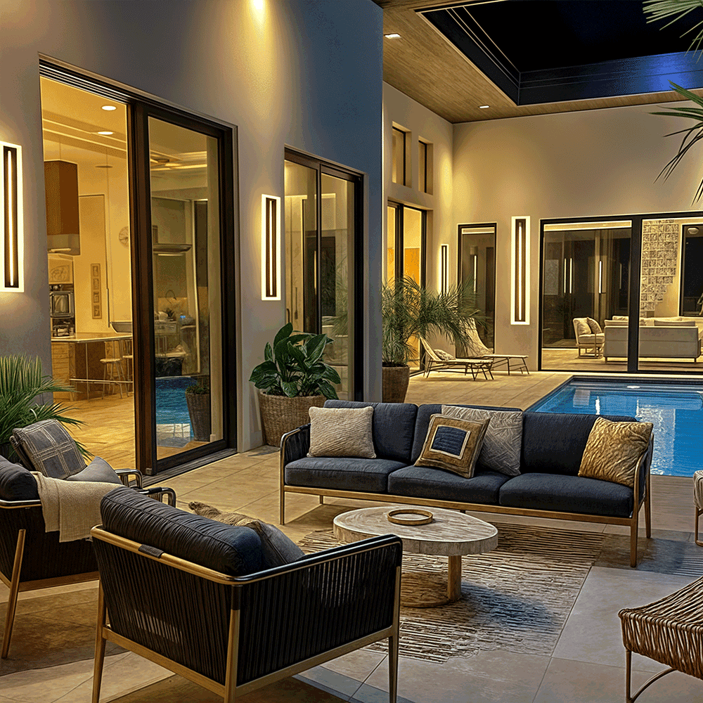 NovaLume Outdoor LED Wall Light Long Aluminum Strip