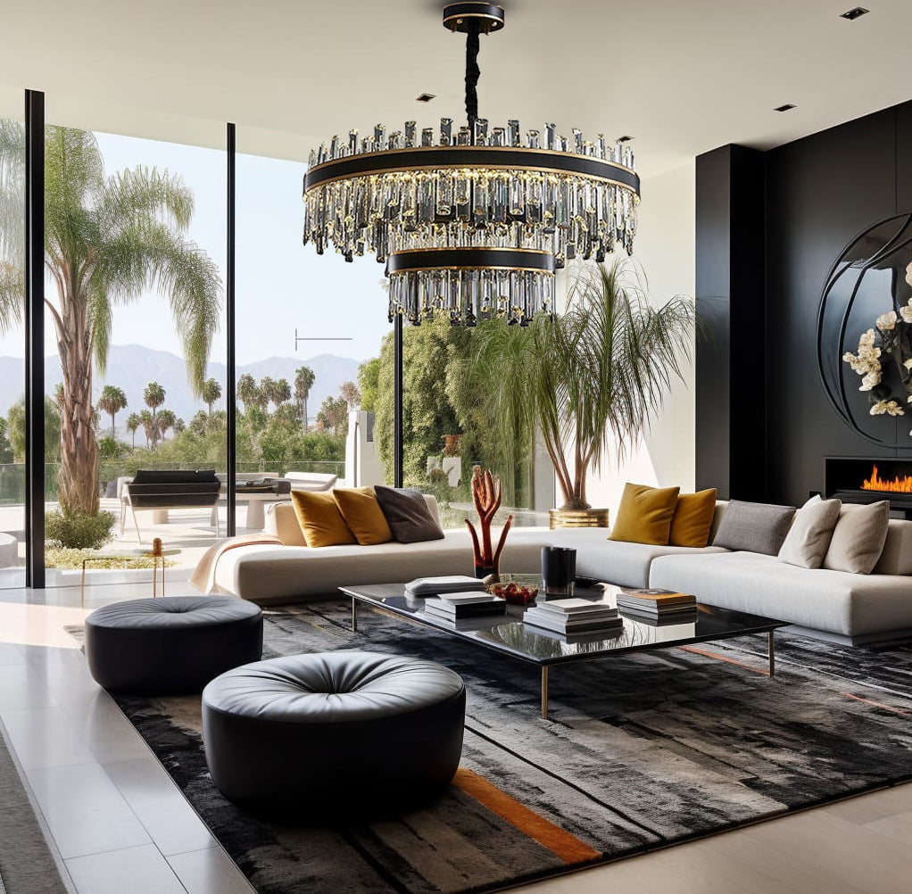 Nyara Series Tri Color Dimmable Chandelier Premium Metal