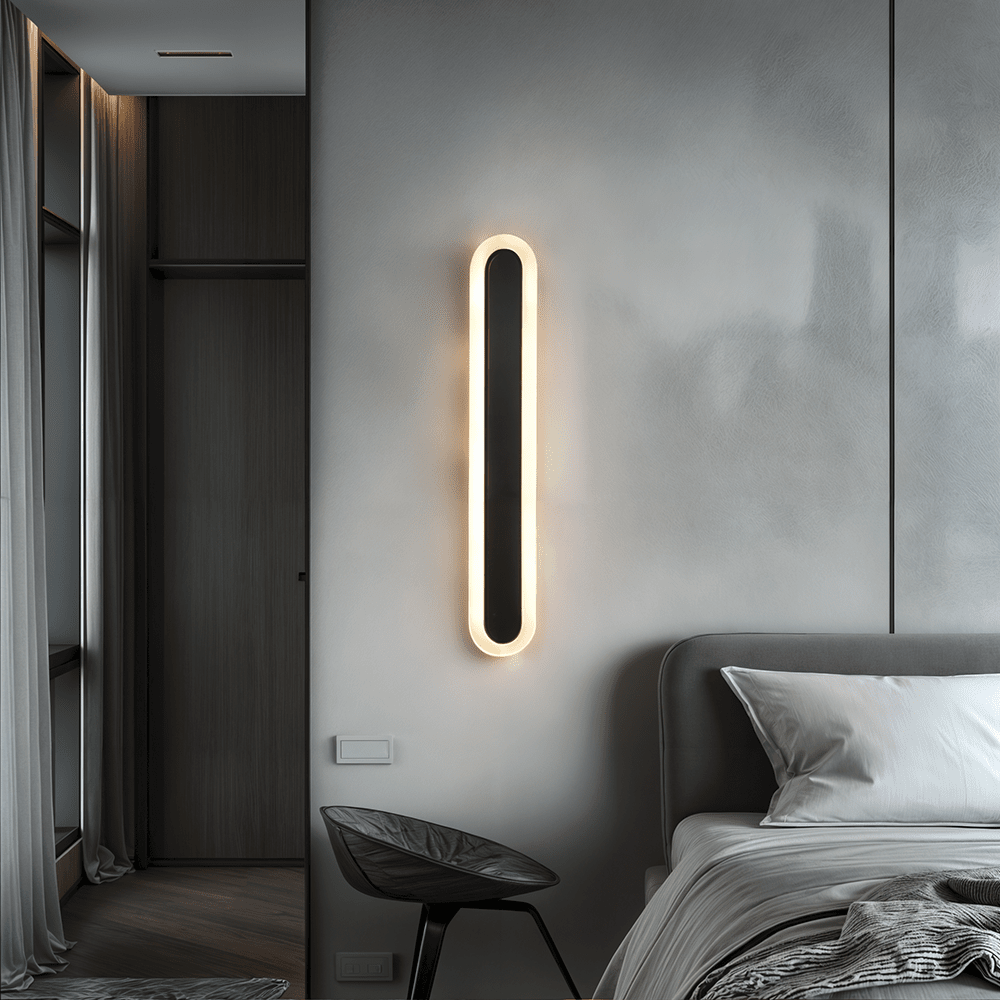 NoirGlow Black Outdoor LED Strip Wall Light Waterproof