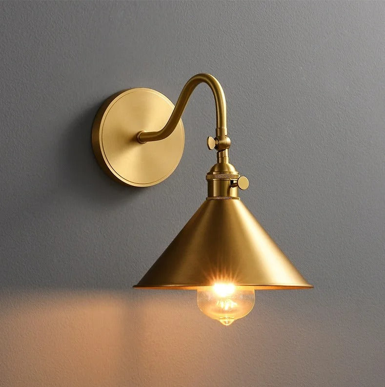 Kestrel Copper Wall Sconce Gold Adjustable LED Arm Style