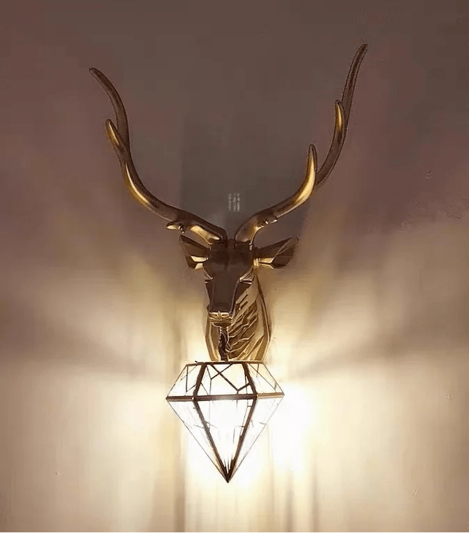 Ridgewood Antler Head Sculpture Resin Rustic Decor