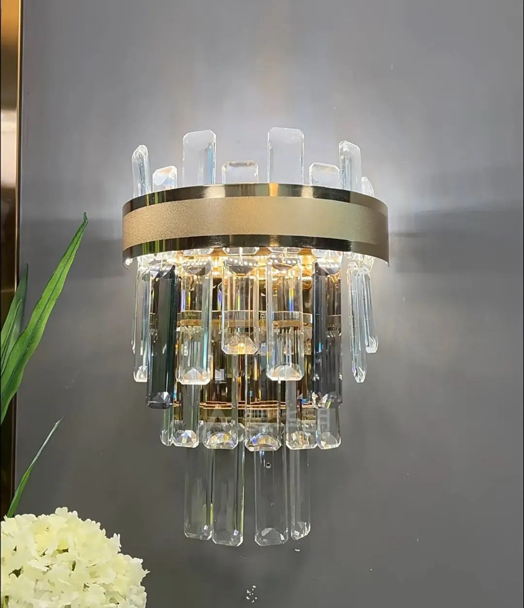 Nyara Series Tri Color Dimmable Chandelier Premium Metal