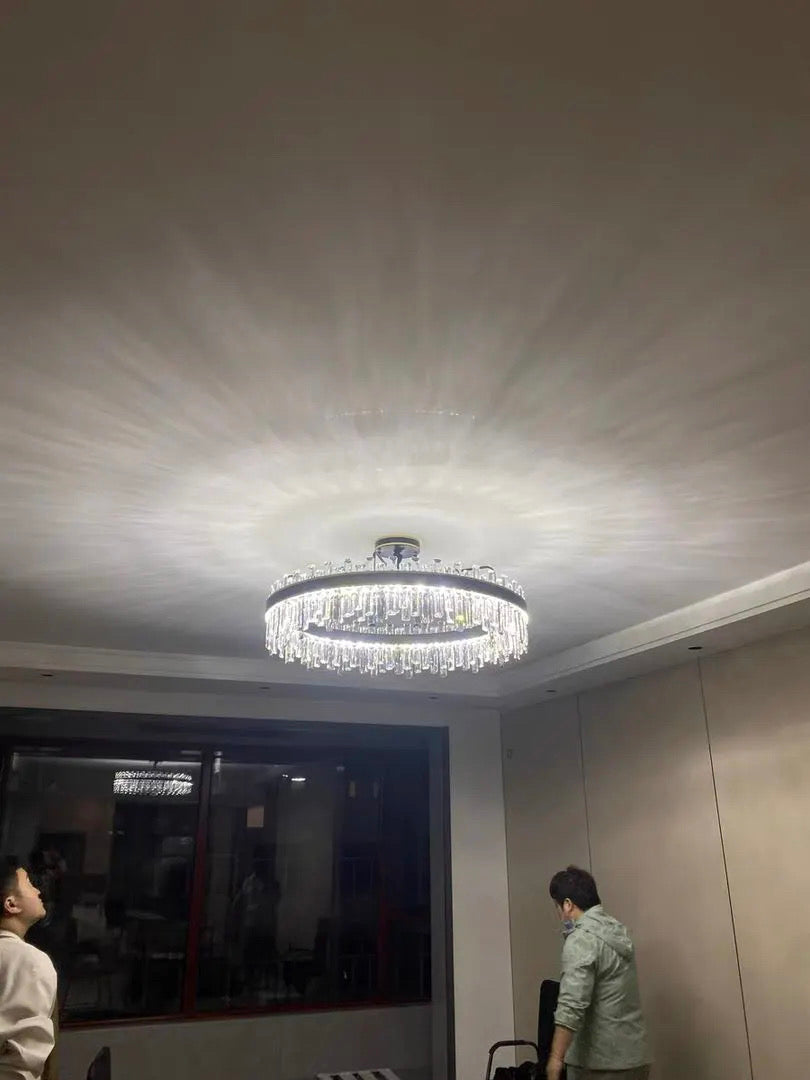 Nyara Series Tri Color Dimmable Chandelier Premium Metal