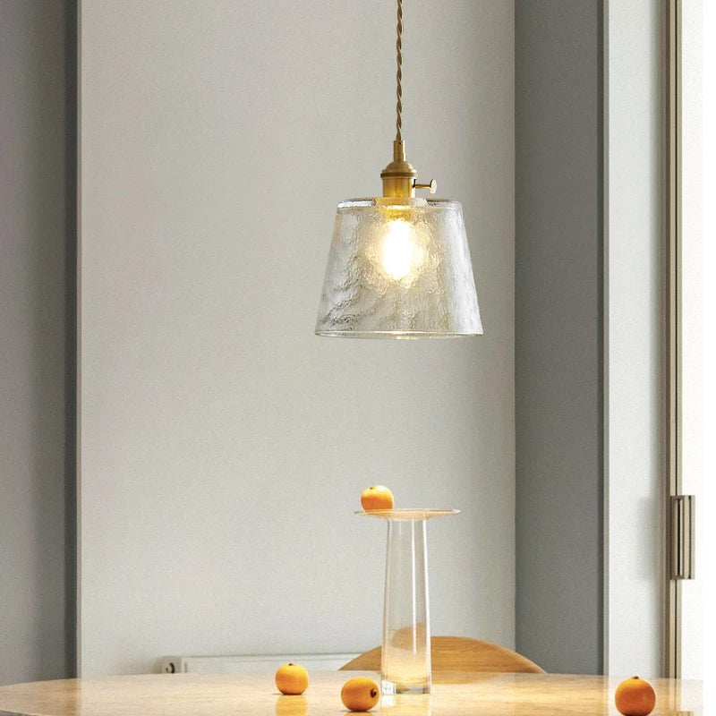 Harlington Copper Glass Pendant With LED Illumination
