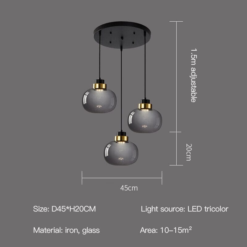 Novae Glass Pendant LED Light Retro Nordic Ambient Style