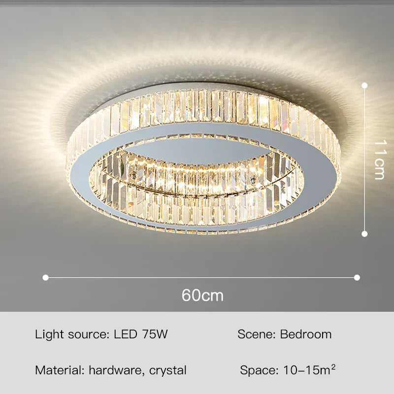 Orion Crest Golden Round Crystal Chandelier For Home