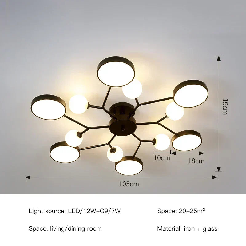 Lumencrest Chandelier In Black and Gold With Chrome Finish