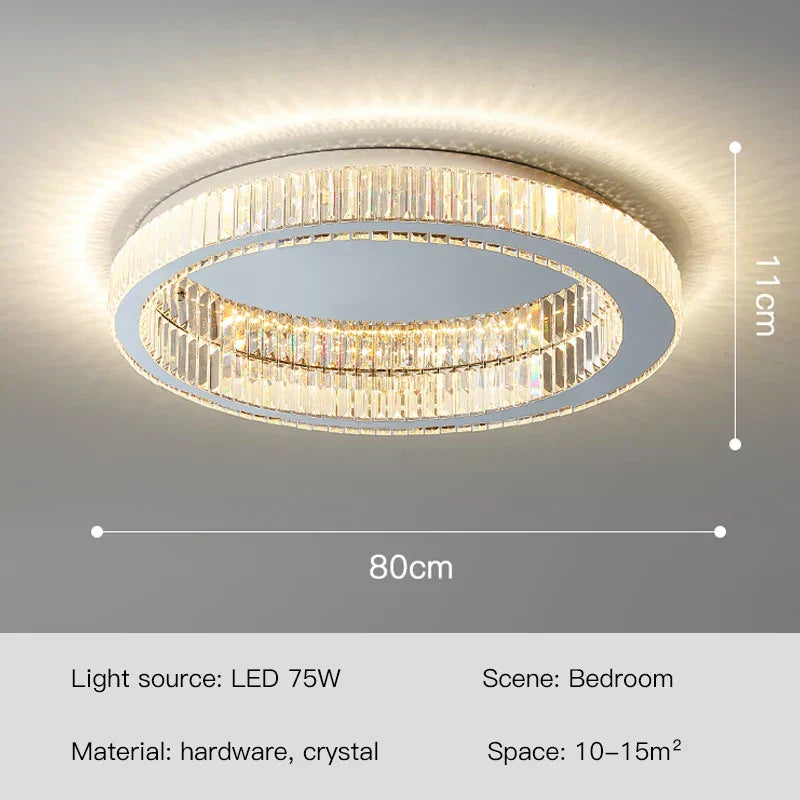 Orion Crest Golden Round Crystal Chandelier For Home