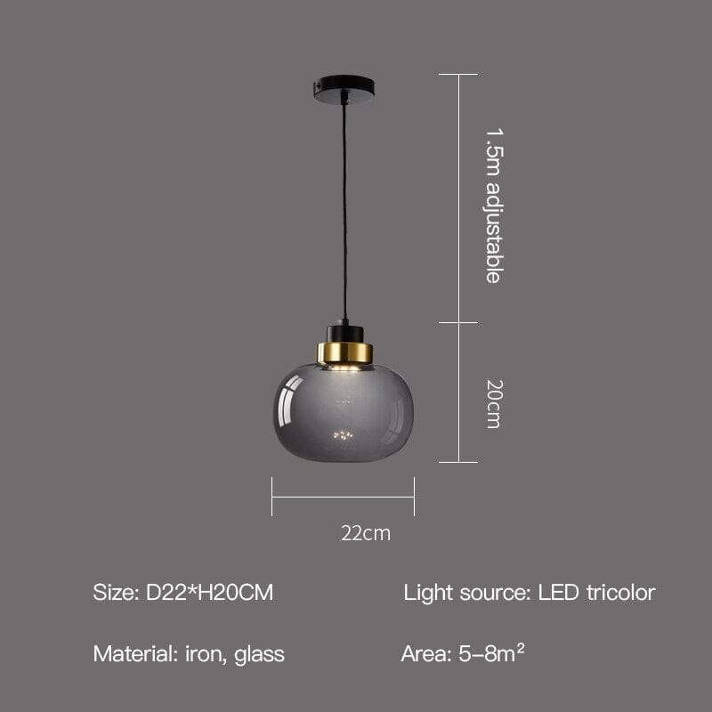 Novae Glass Pendant LED Light Retro Nordic Ambient Style