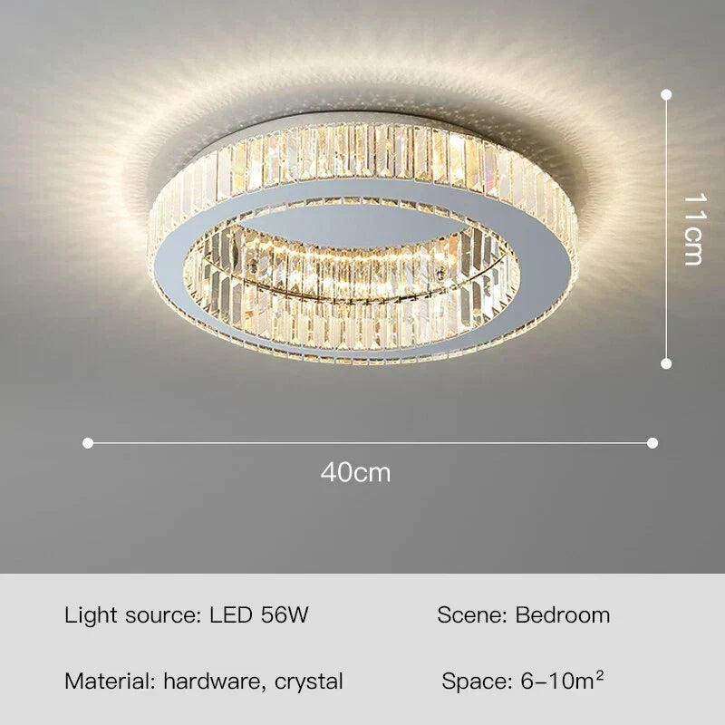 Orion Crest Golden Round Crystal Chandelier For Home