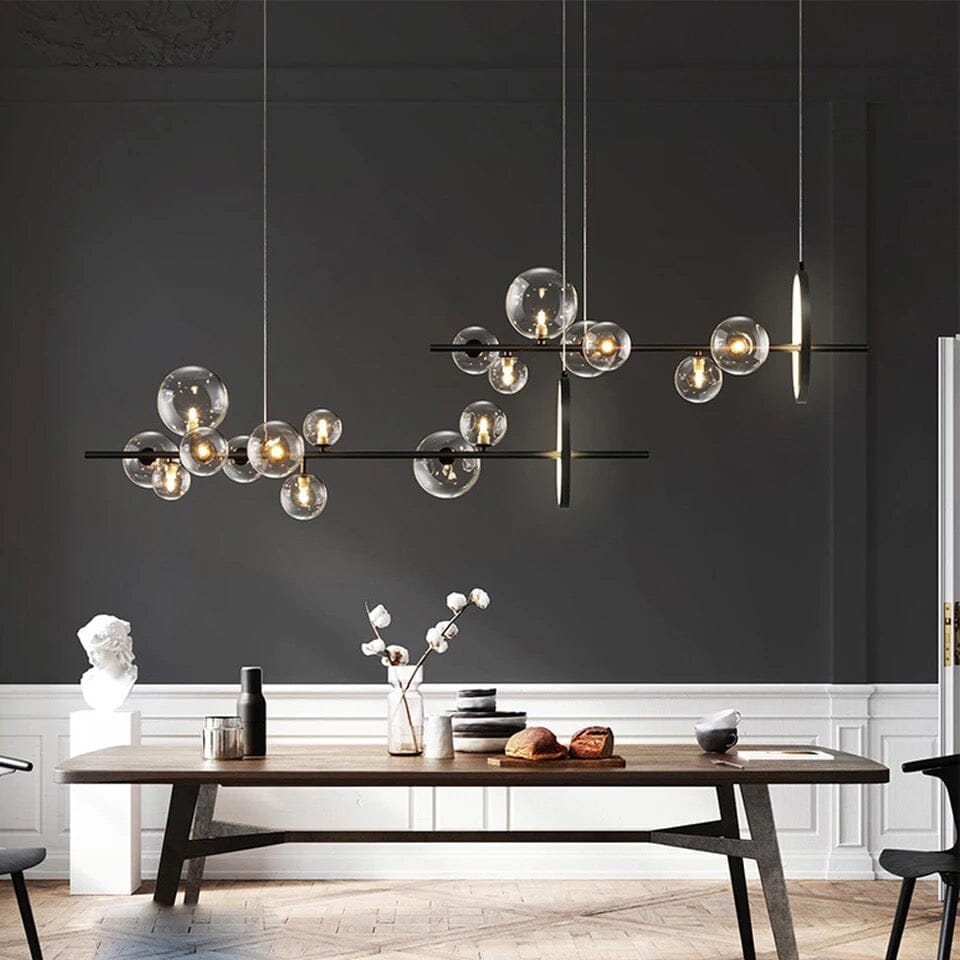 LyraLume Glass & Aluminum Chandelier - Dual Styles LED
