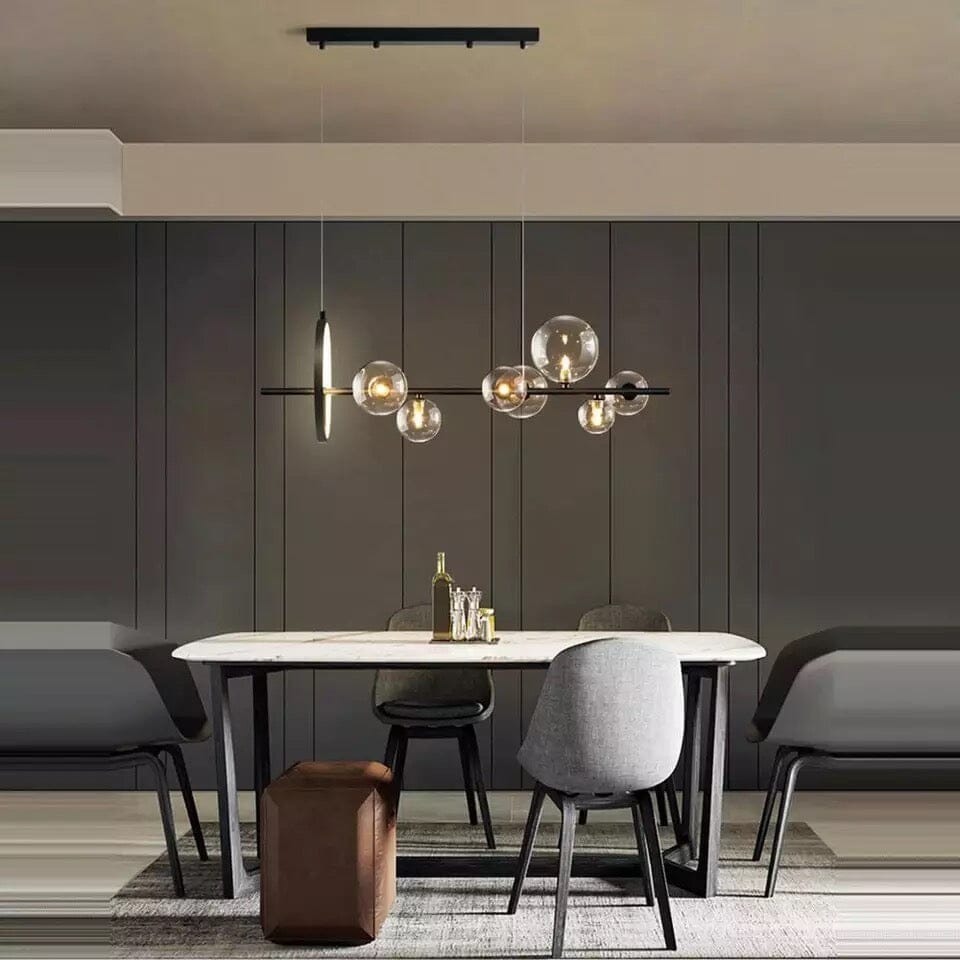 LyraLume Glass & Aluminum Chandelier - Dual Styles LED