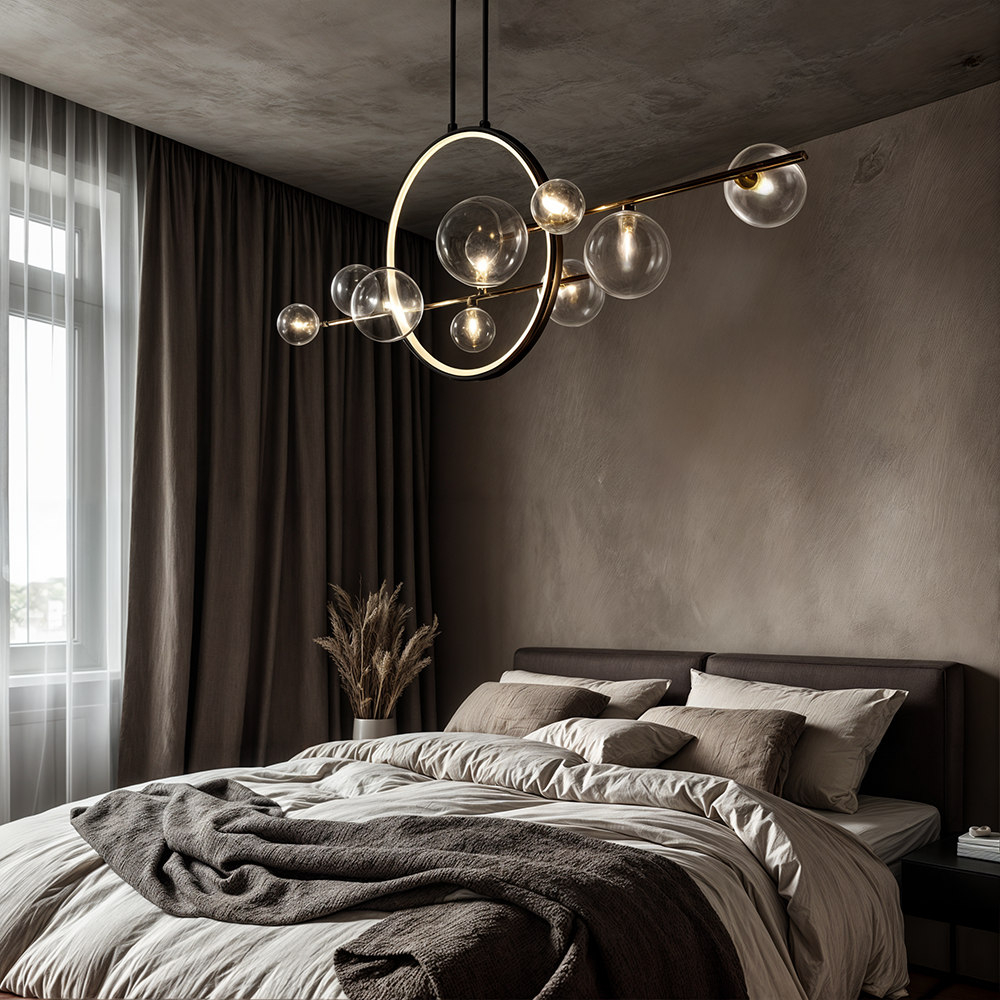 LyraLume Glass & Aluminum Chandelier - Dual Styles LED