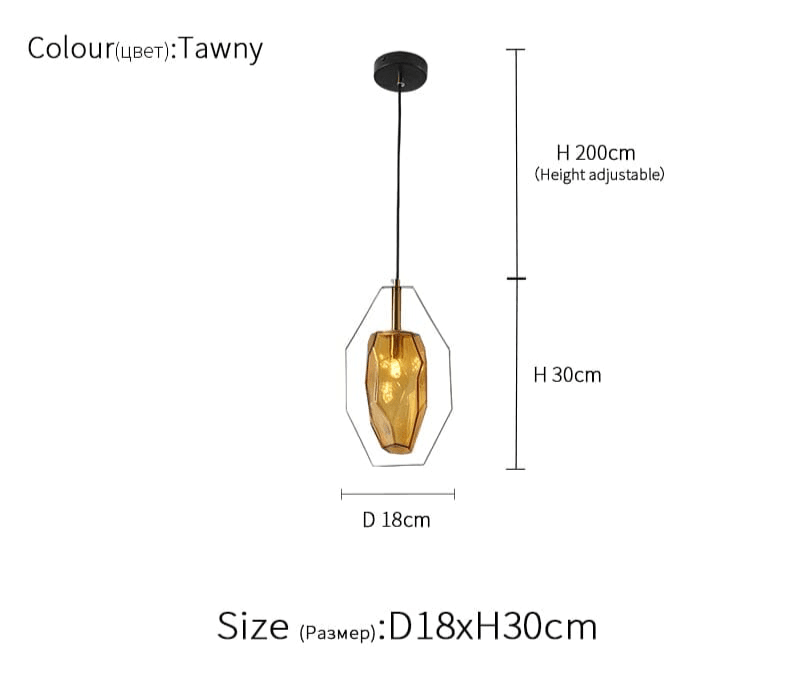 AstraLume Modern Iron and Glass Pendant Light for Living