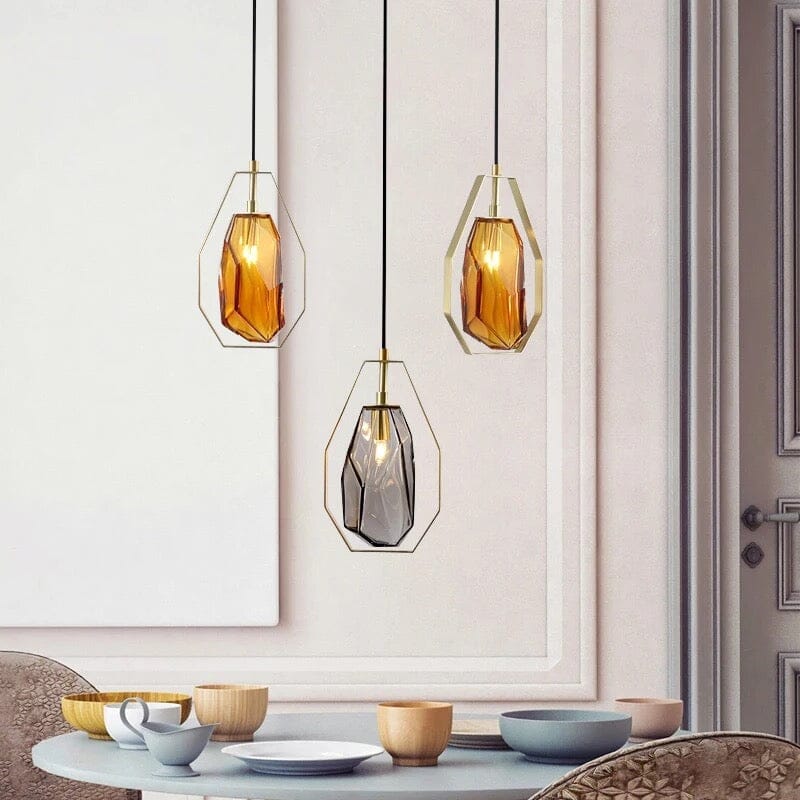 AstraLume Modern Iron and Glass Pendant Light for Living