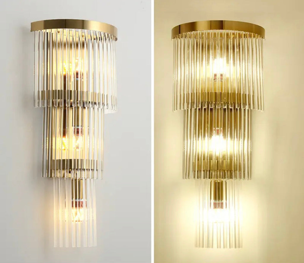 Auric Crystal Wall Sconce in Premium Gold Luxury Finish