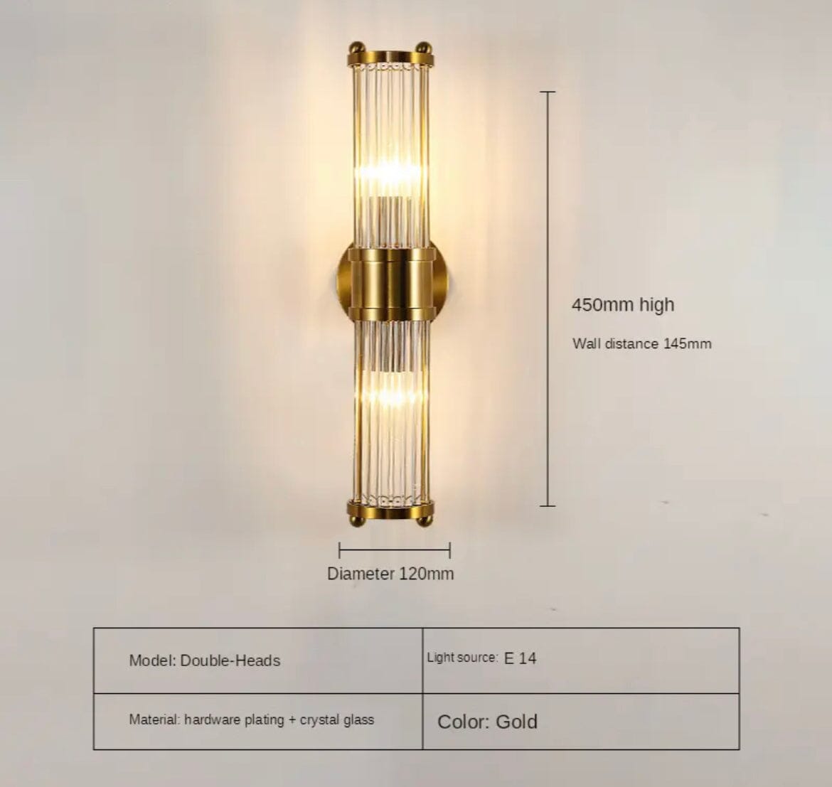 Elara Crystal Wall Lamp For Elegant Living Space Decor