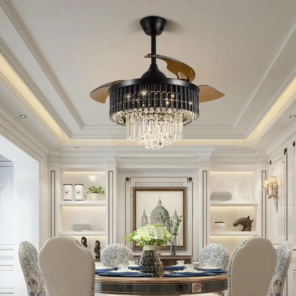 LustreHalo Crystal Fandelier 42-Inch DC LED Ceiling Fan