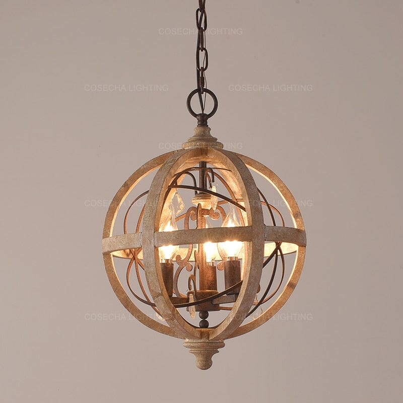 Valewood Vintage Wood Chandelier With Ornate Details