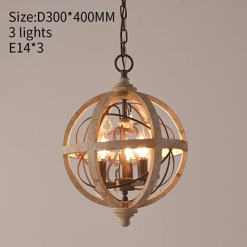 Valewood Vintage Wood Chandelier With Ornate Details