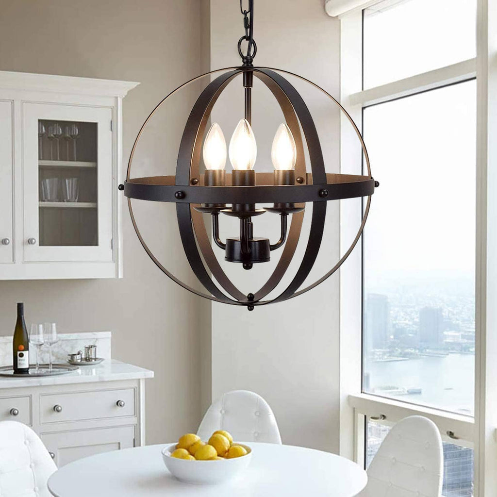 Orion Vintage Globe Chandelier With Spherical Chain