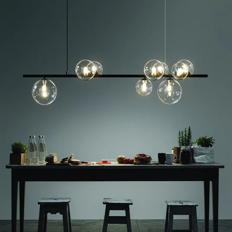 Liora Orb Glass Chandelier Nordic Minimalist Light