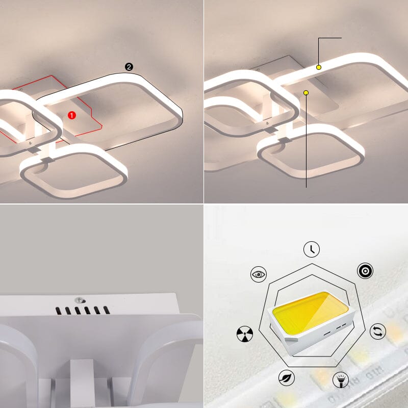 NovaLuxe Square Crystal Elegant Chandelier By Elara Studio