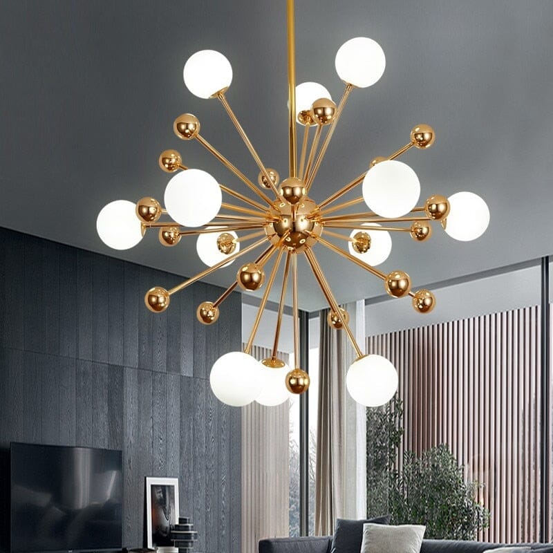 AstraNova Golden Globe Acrylic Sputnik Ceiling Chandelier
