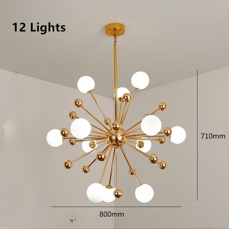 AstraNova Golden Globe Acrylic Sputnik Ceiling Chandelier