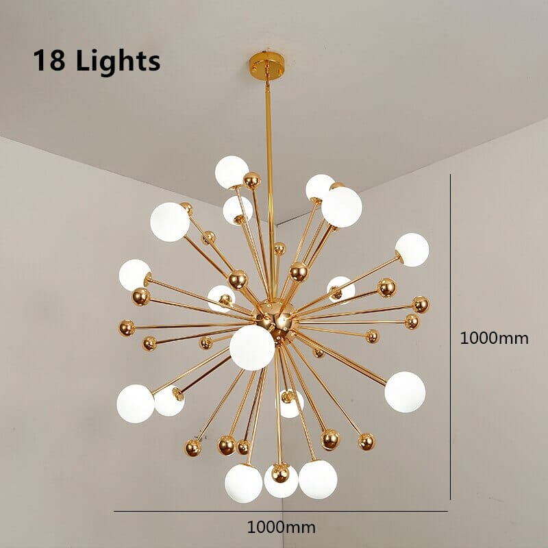 AstraNova Golden Globe Acrylic Sputnik Ceiling Chandelier