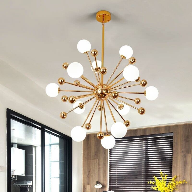 AstraNova Golden Globe Acrylic Sputnik Ceiling Chandelier