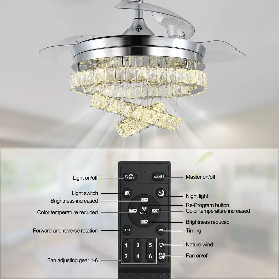 AstraLume Reversible LED Ceiling Fan With Remote Control