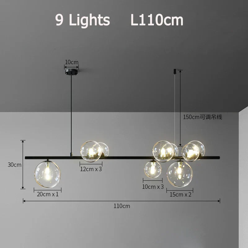 Liora Orb Glass Chandelier Nordic Minimalist Light