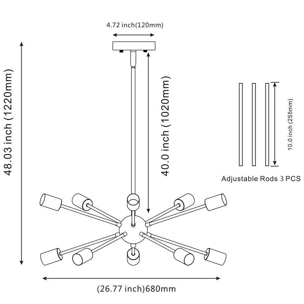 Orion Orbit Chandelier Satellite Style Ceiling Light