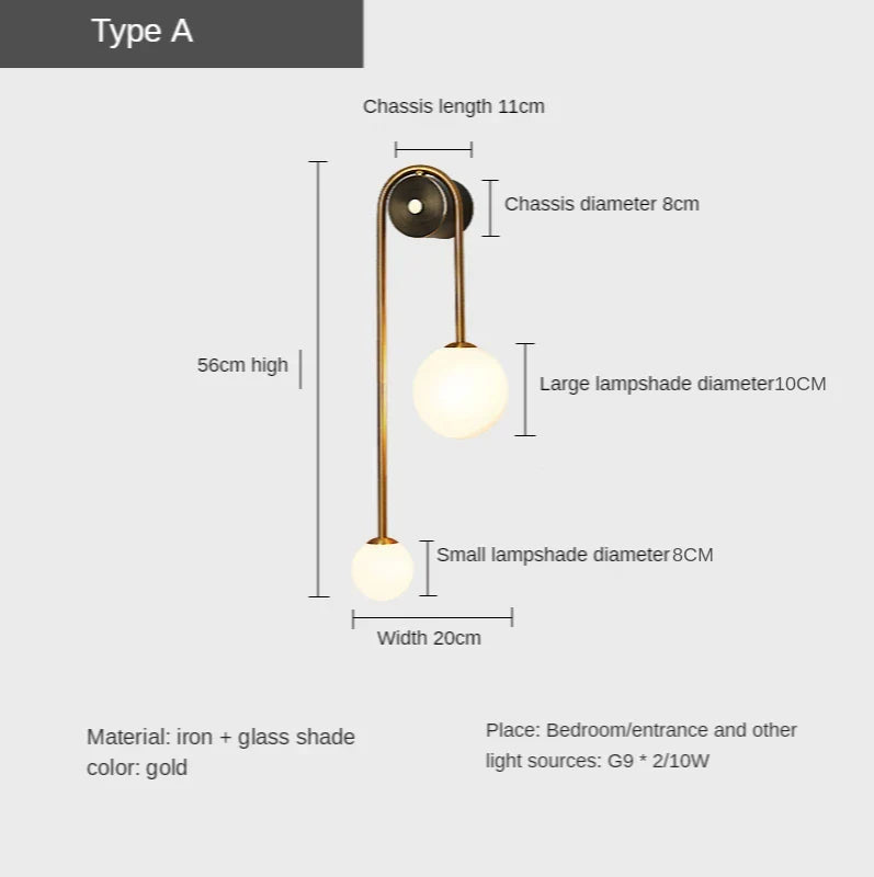 LumaSphere Glass Orb LED Wall Lamp for Modern Spaces