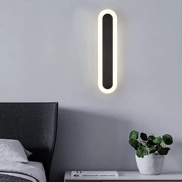 NoirGlow Black Outdoor LED Strip Wall Light Waterproof