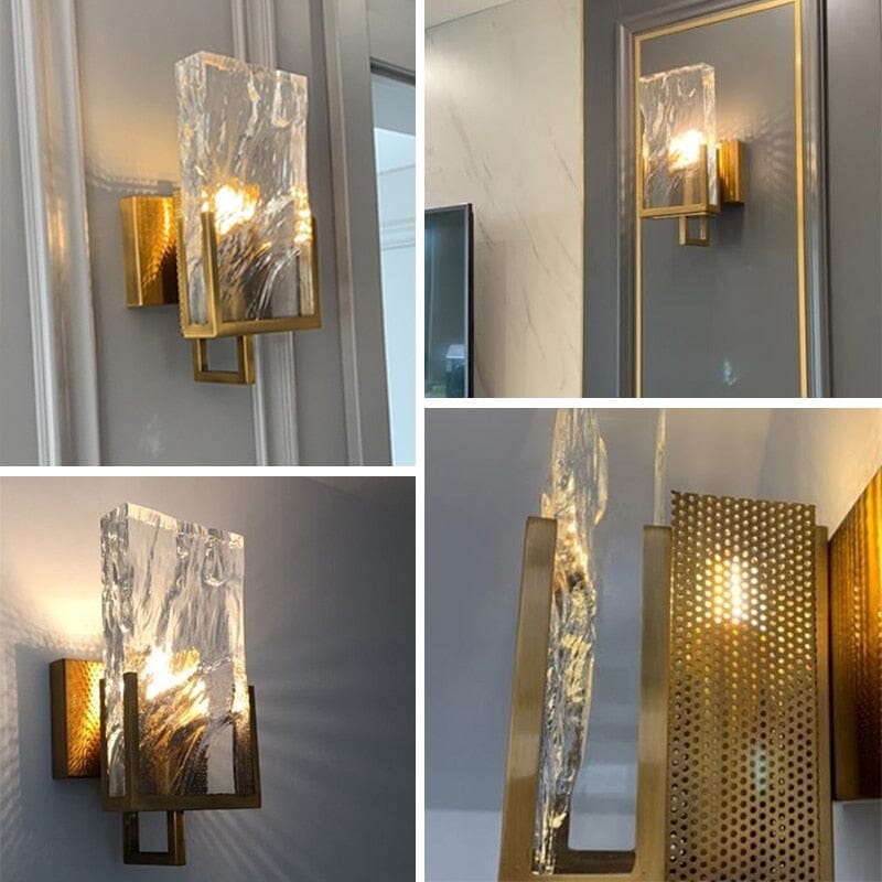 Lumira | Glamorous Gold Mini Wall Lamp with Crystals