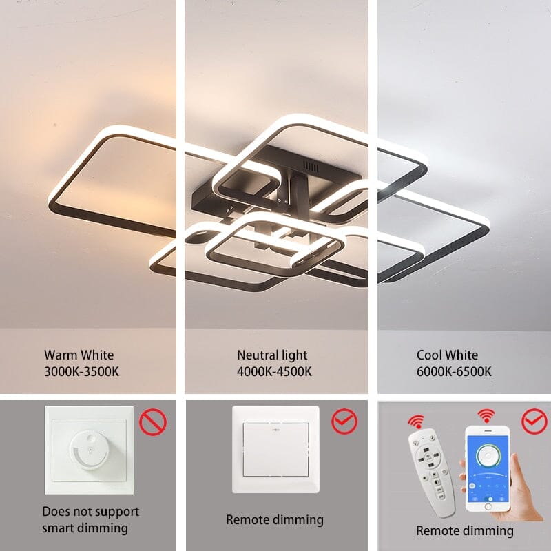 NovaLuxe Square Crystal Elegant Chandelier By Elara Studio