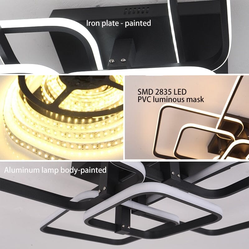 NovaLuxe Square Crystal Elegant Chandelier By Elara Studio