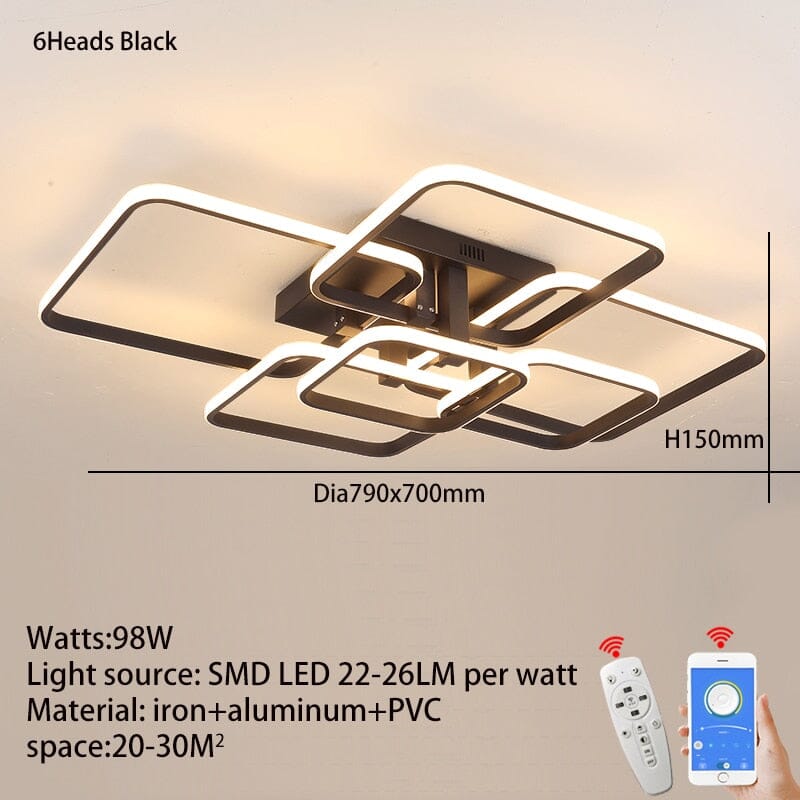 NovaLuxe Square Crystal Elegant Chandelier By Elara Studio