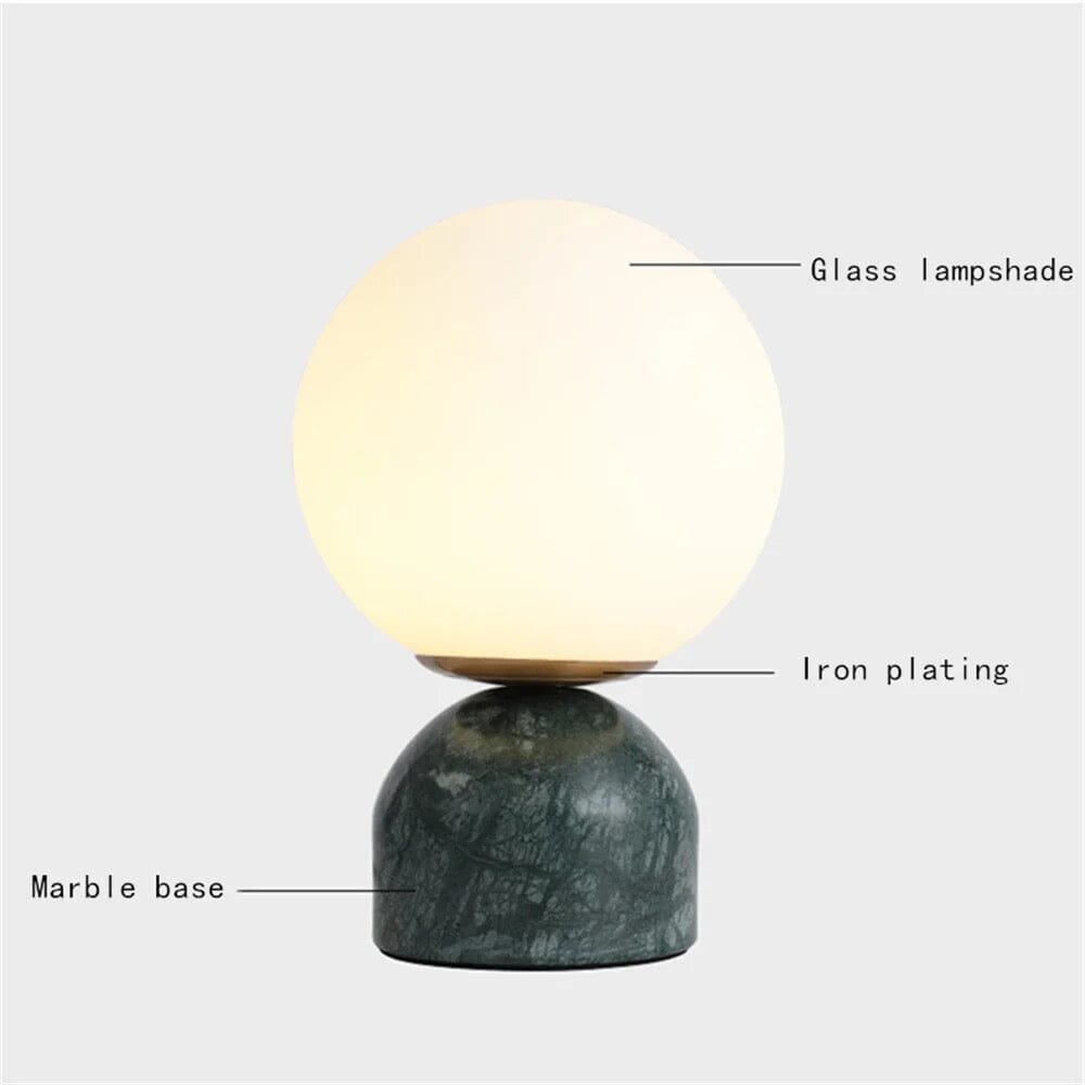 NovaLume Glass Ball Table Lamp With Ambient LED Glow