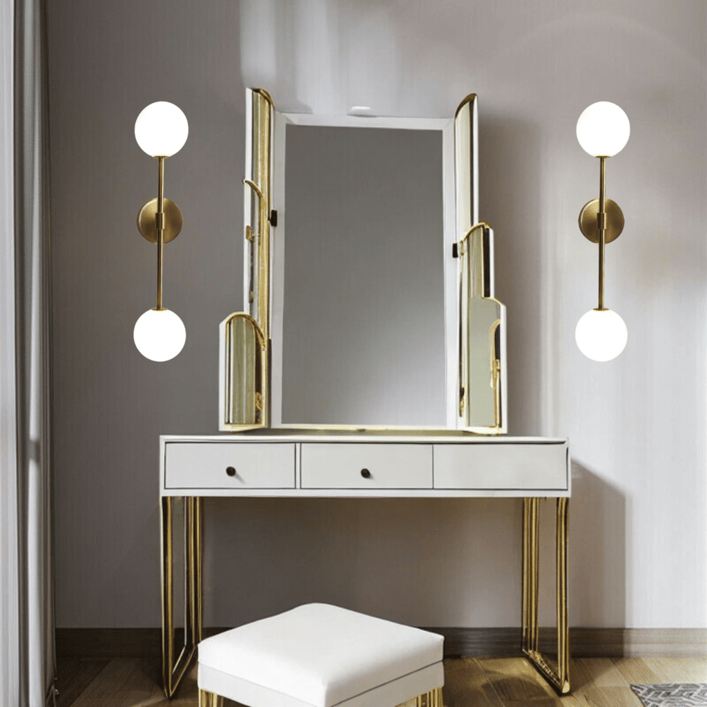 NovaLume Milky Glass Ball LED Wall Lamp Adjustable Angle