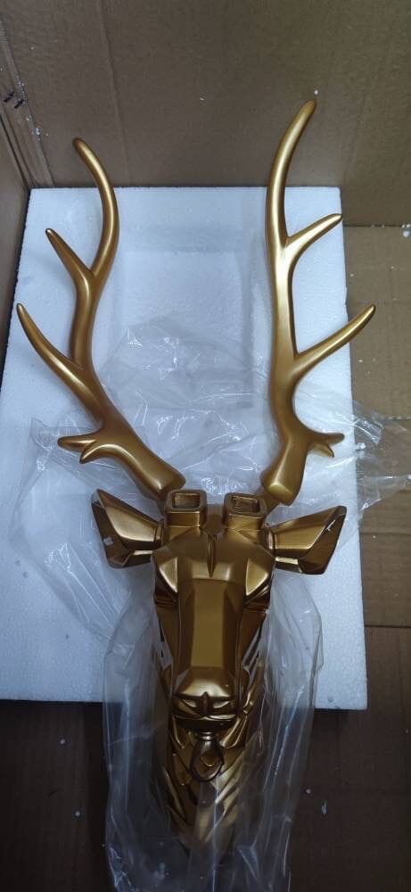 Ridgewood Antler Head Sculpture Resin Rustic Decor