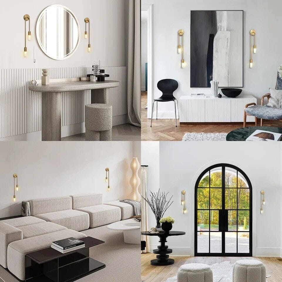 Asteron Nordic Long-Strip Wall Lamp in Copper and Aluminum