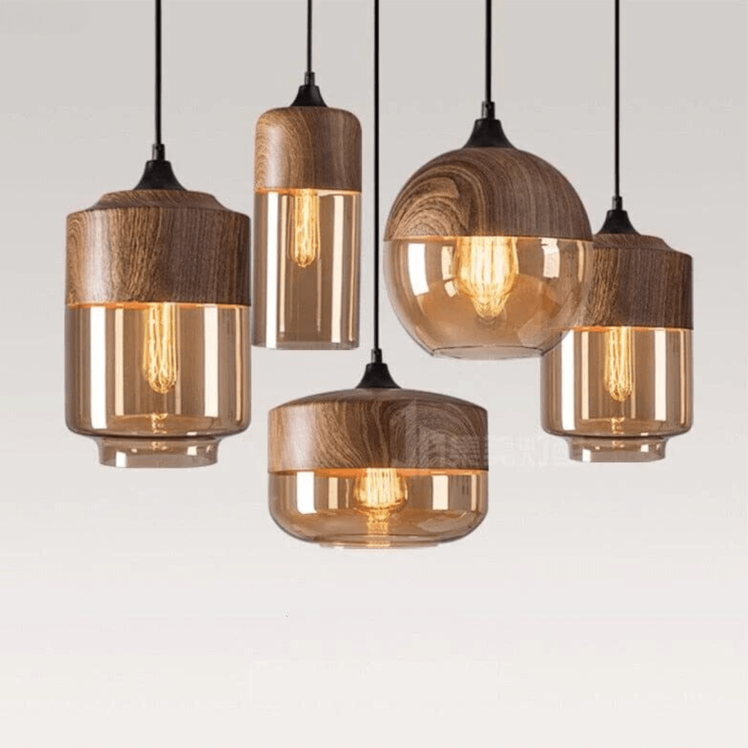 NovaWood LED Pendant Lights Modern Adjustable Wood Pendants