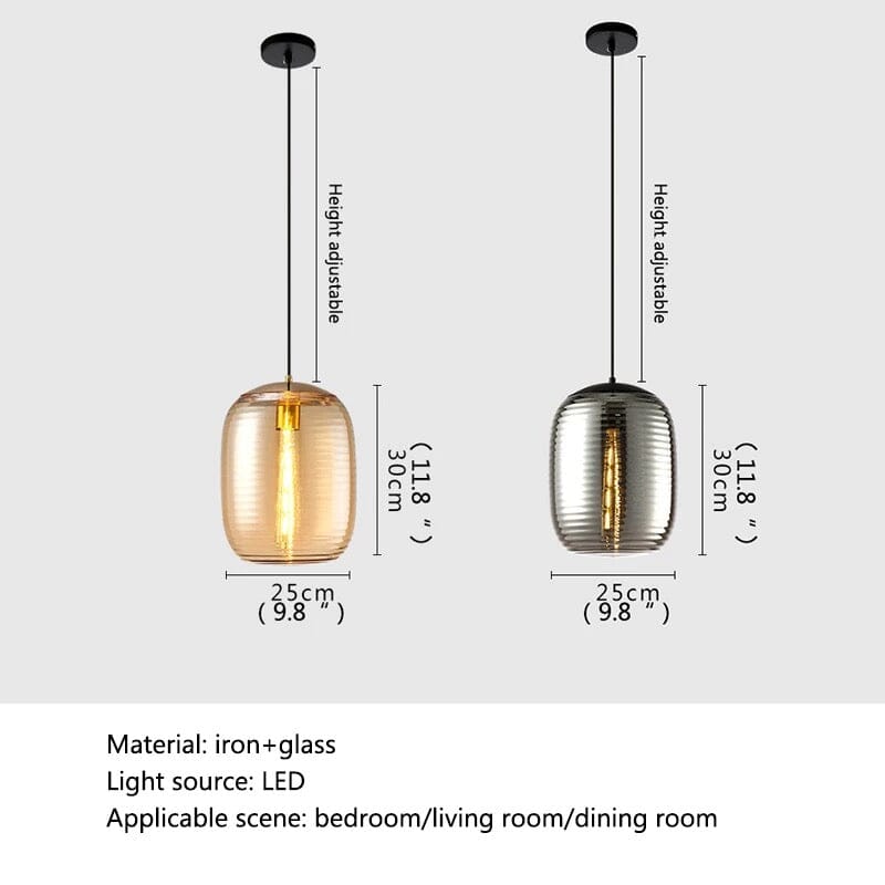 AstraLume Glass Pendant Lamp with Hand Blown Shade Design