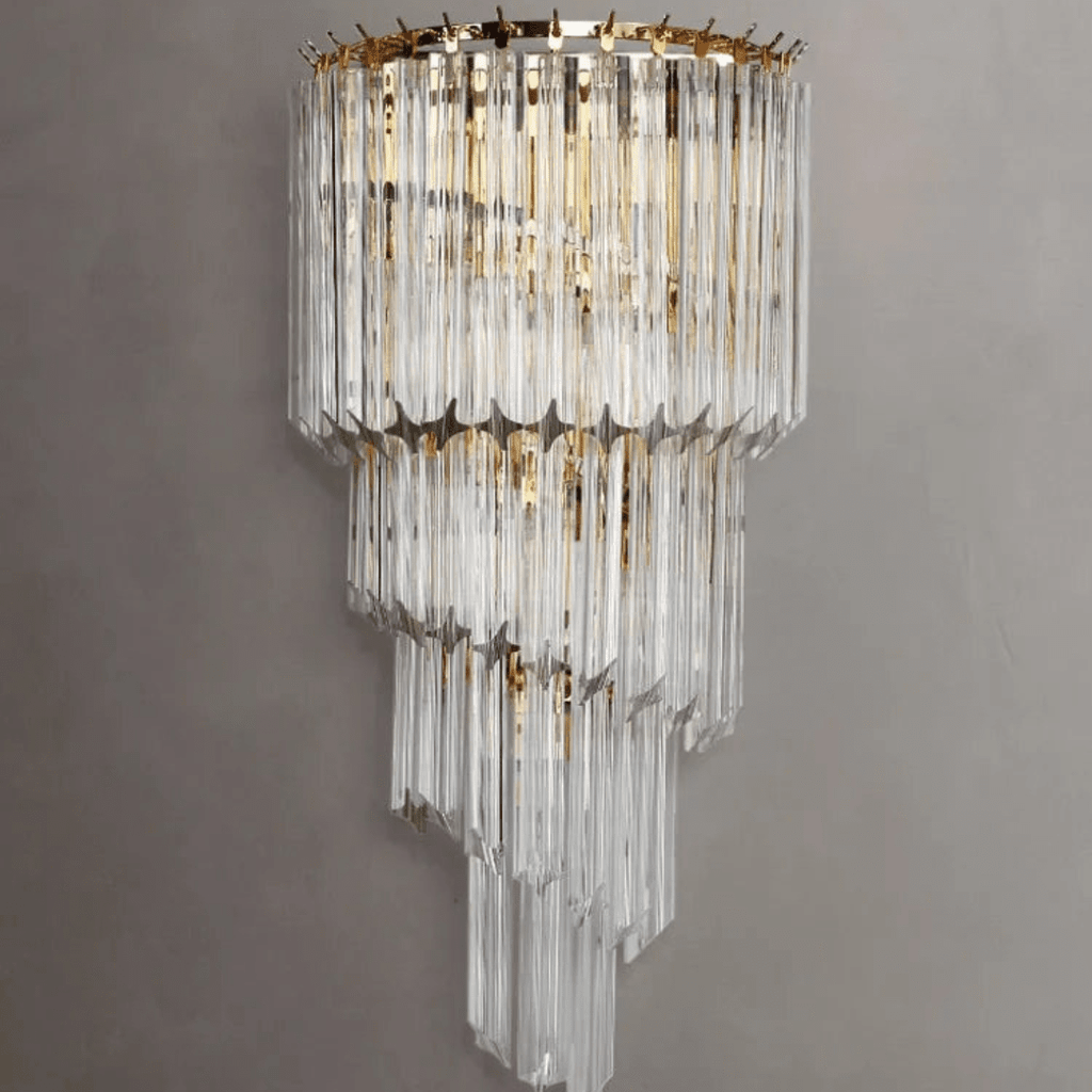 Auric Crystal Wall Sconce in Premium Gold Luxury Finish
