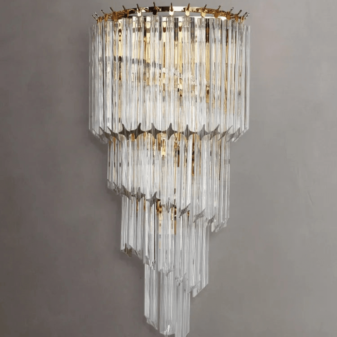 Auric Crystal Wall Sconce in Premium Gold Luxury Finish