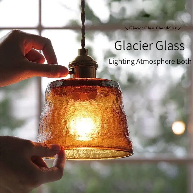 Harlington Copper Glass Pendant With LED Illumination