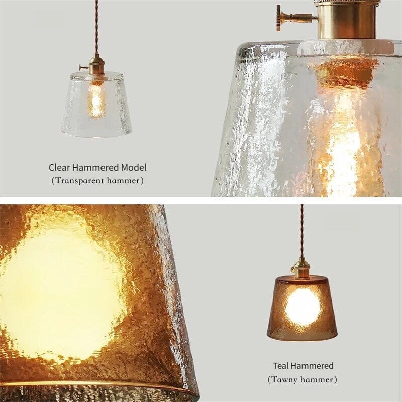 Harlington Copper Glass Pendant With LED Illumination